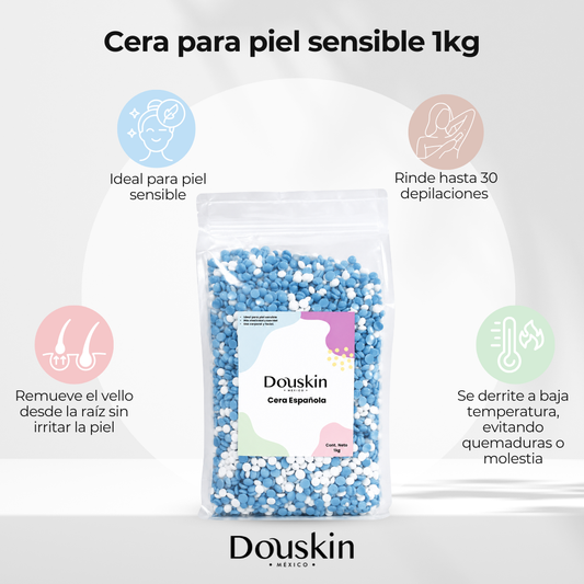 💫 1Kg Cera española para Depilar Piel Sensible